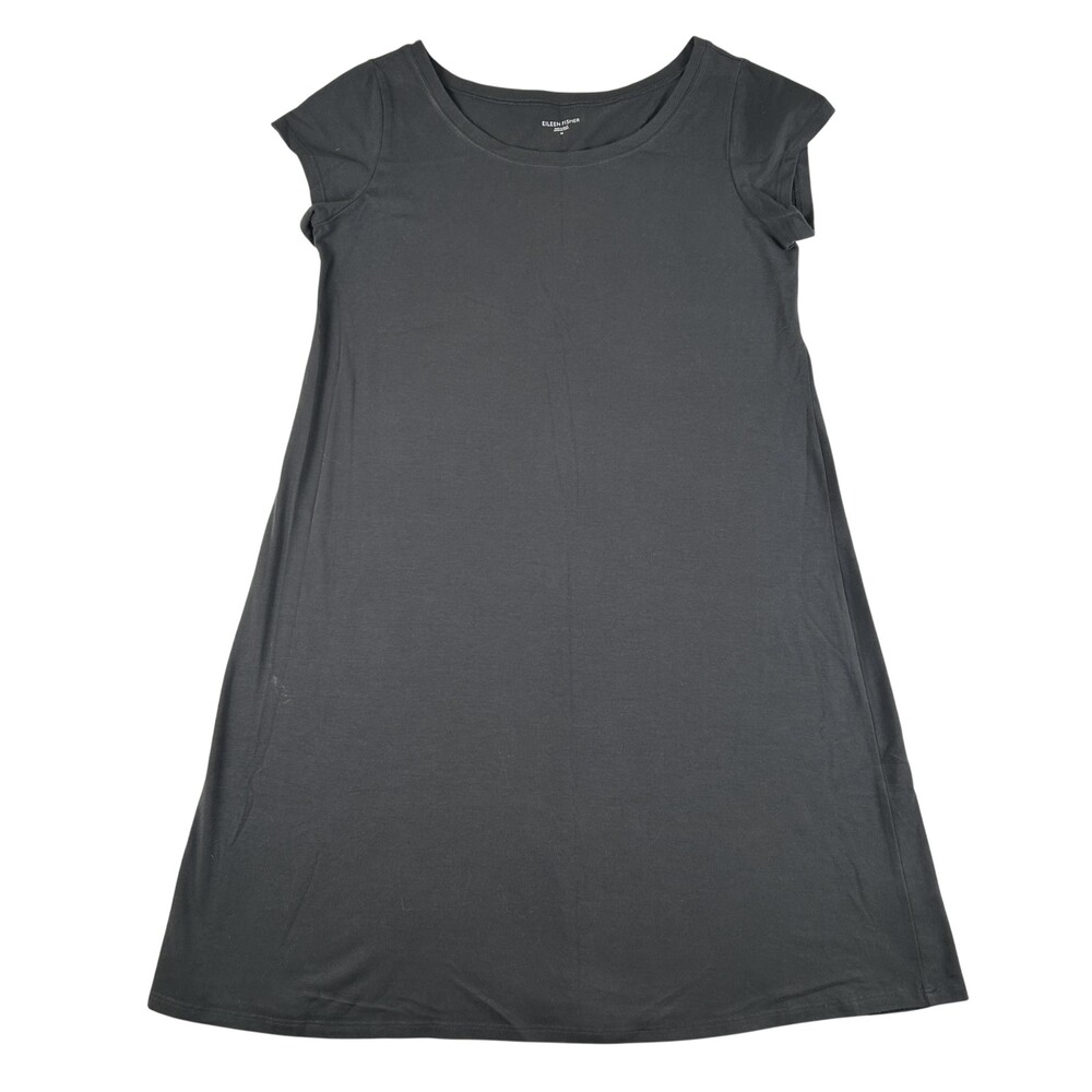 Eileen Fisher Dress Womens Medium Gray Organic Cotton Swing Jersey T-Shirt